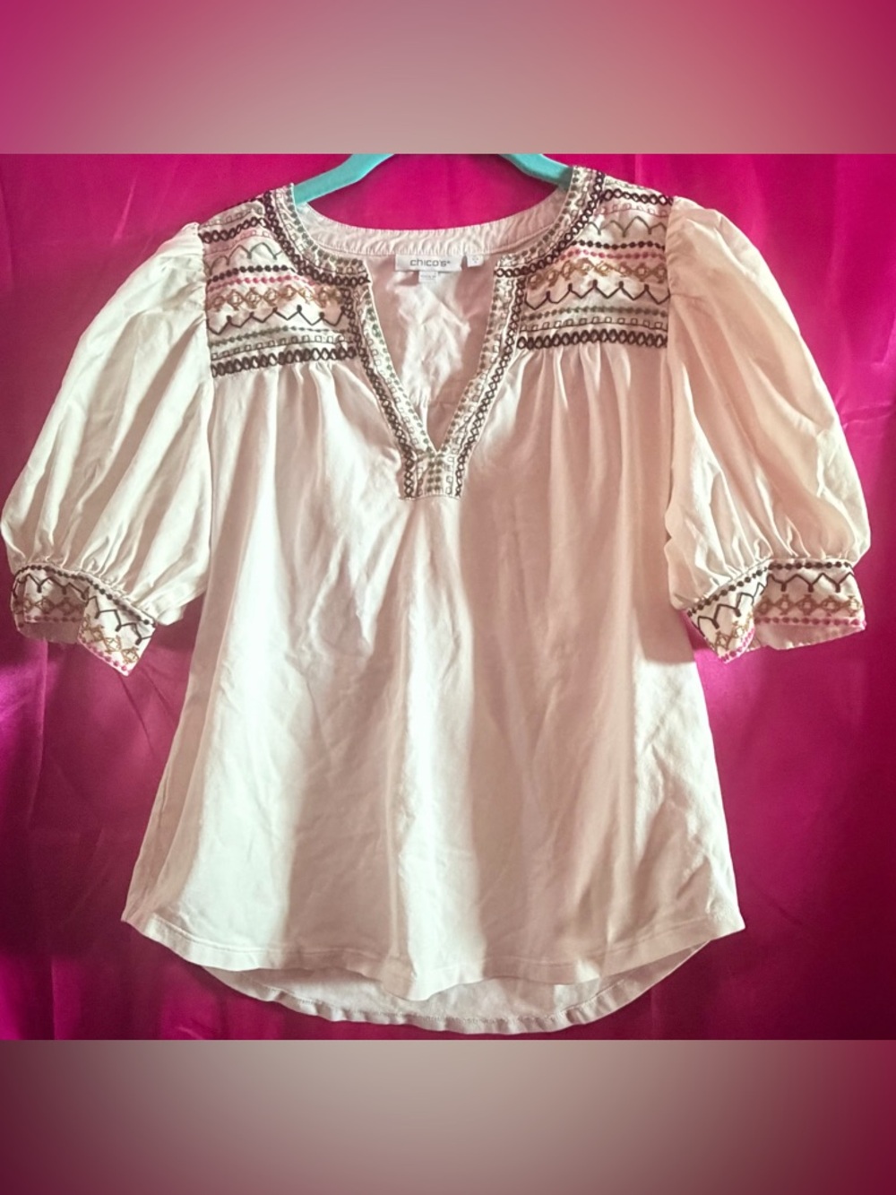 Chico's Embroidered Blouse